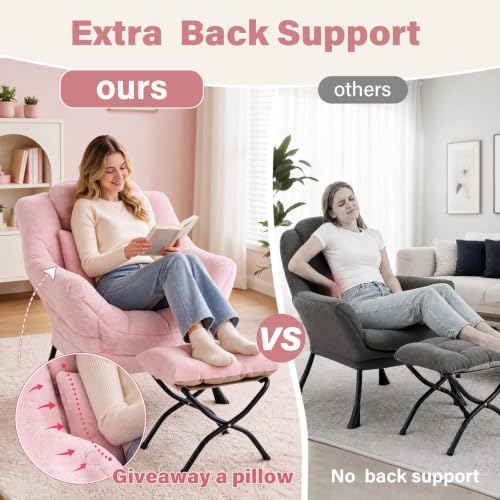Lazy Chair with Ottoman, Comfy Reading Chair - Image 4