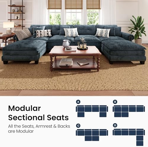 PHI VILLA 150" Oversized Modular Sectional Couch U Shaped - Image 7