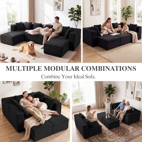 130" Modular Sectional Cloud Couch, U Shaped Sofa - Image 4