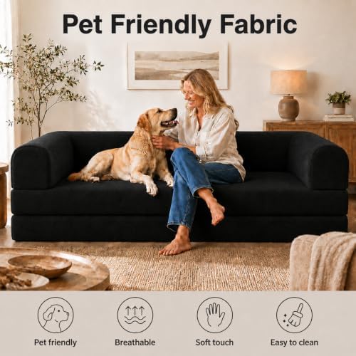 WHGBJA 79" 5 in 1 Convertible Sofa Bed Couch, Modular Sectional - Image 3