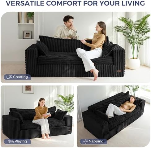 MAXYOYO Boneless Couch, 76-Inch Couch in a Box, Oversized 3-Seater Sofa - Image 4