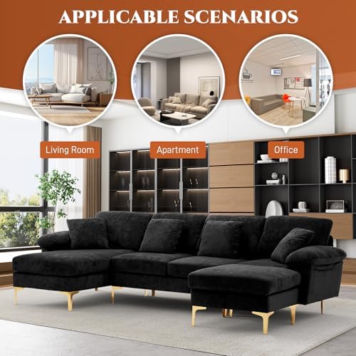 OUYESSIR 114" U-Shaped Modular Sectional Sofa - Image 5