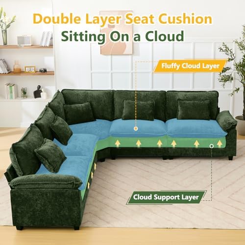 Oversized Modular Sectional Sofa Set, Convertible Deep Seat Cloud Couch - Image 3