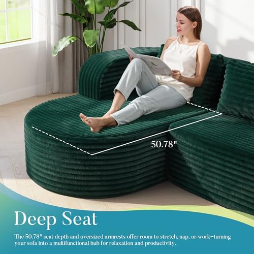 Hobestluk Boneless Couch Modular Sectional Sofa L-Shape Lounge Cloud Couch - Image 4