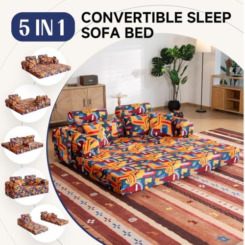 79" Memory Foam Sofa Bed, High Headrest Convertible Futon Boneless Couch - Image 6
