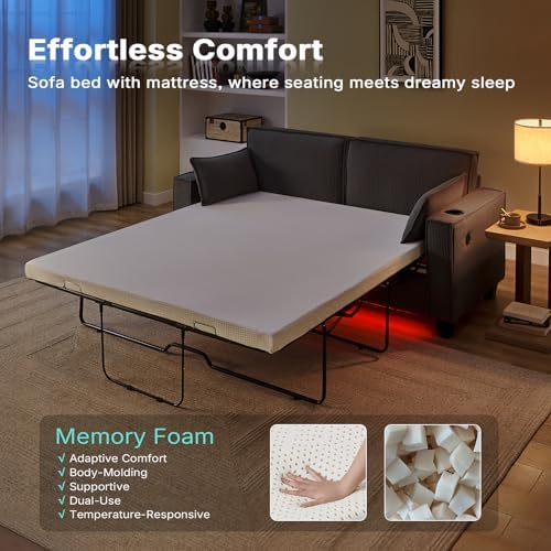 Brelice Pull Out Sofa Bed, Full Size Convertible Loveseat Sleeper Sofa - Image 6
