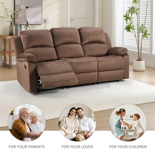 EBELLO Manual Recliner Sofa Set, Microfiber Reclining Couch Furniture Set - Image 5
