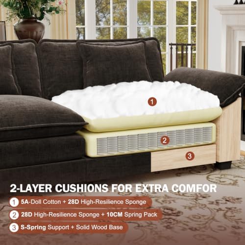 CDCASA 154" Oversized Modular Sectional Sofa, Comfy Cloud Couch, 4-Seater - Image 5