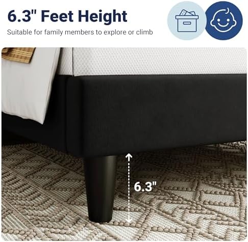 Allewie Twin Bed Frame/Velvet Upholstered Bed Frame - Image 6