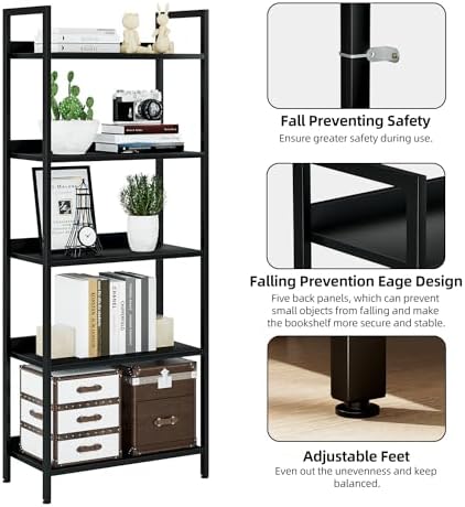 NUMENN Bookshelf, 5 Tier Freestanding Shelving Unit - Image 6