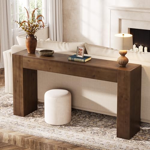 Solid Wood Console Table, 63-Inch Farmhouse Sofa Table Behind Couch - Image 3