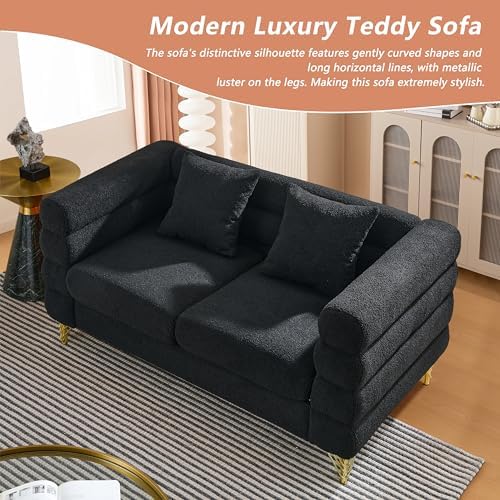 mikibama Modern Teddy Loveseat Sofa, 60 Inch Sectional Sofa Couch, Luxury 2 - Image 6