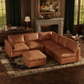 99'' Faux Leather Modular Sectional Sofa by Quenvo