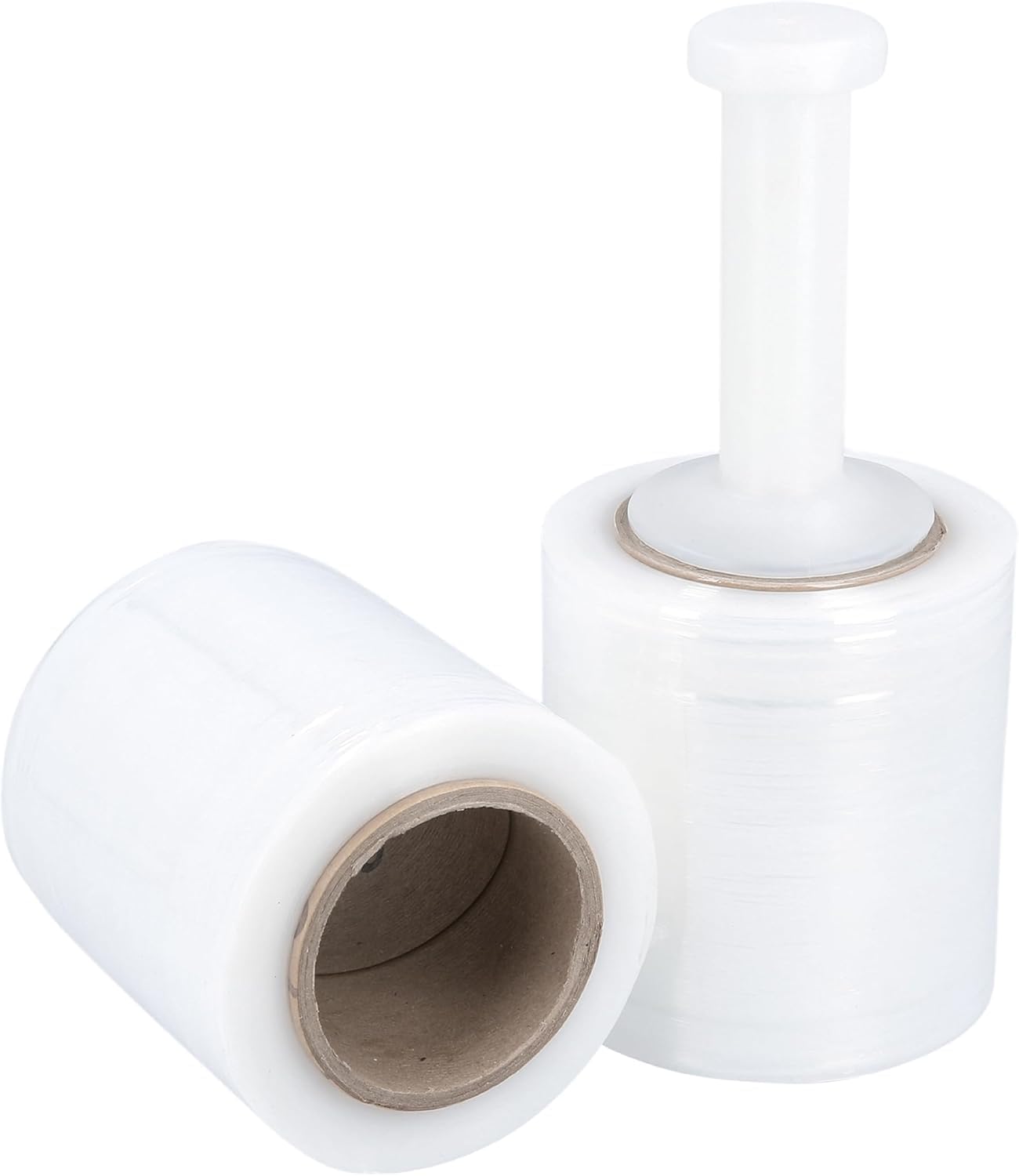 PSBM Mini Stretch Wrap with Handle, 12 Pack, 5 Inch x 1000 Feet, 90 Gauge, Clear, Small Plastic Cling Film for Pallets Moving Storing