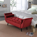 Velvet Storage Bench for Bedroom, Upholstered Button Tufted Storage Ottoman by PEIHONGET