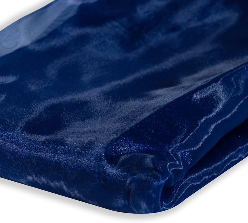 Fynite Navy Blue Organza Fabric by The Yard | 10 Yard Long | 44" Wide | Bridal Soft Sheer Organza Tulle for DIY Wedding Dress Fashion Craft Decorations