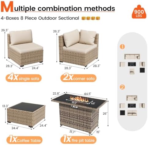 8 Piece Patio Furniture Set - Image 2