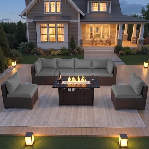 LAFWELL 8-Piece Wicker Patio Conversation Set by LAFWELL