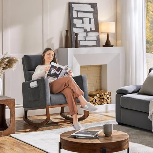 Yaheetech 28in Wide Padded High Back Glider Rocking Chair - Image 2