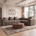 Claiks 106" Cloud Boneless Couch, Right Chaise Sofa, Light Grey by CLAIKS