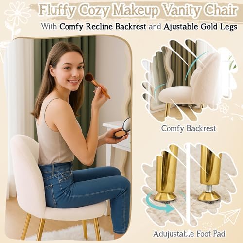 VINGLI Boucle Girls Vanity Chair - Image 6
