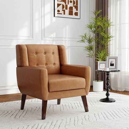 Accent Chair, Upholstered Armchair in PU Leather by Blissabod