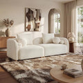 91.75" Modern Curved Sofa, 3-Seater Comfy Cloud Boucle Couch by FaratiHome