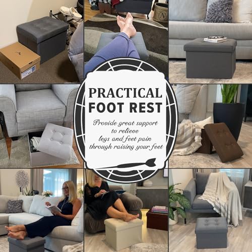 LINMAGCO Ottoman with Storage Small Foot Rest Stool Under Desk Stool Short - Image 3