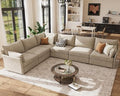 ABCASA 135.5" Oversized Modular Sectional Sofa, L Shaped Convertible Couch by ABCASA
