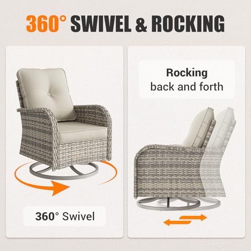 10Pcs Patio Rocking Swivel Chair - Image 4