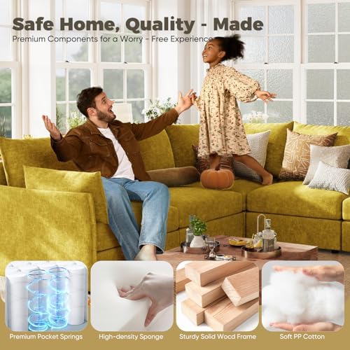 ABCASA 134.6" Oversized Modular Sectional Sofa, Large 7 Seater L Shaped Couch - Image 5