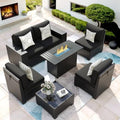 Patio Furniture Set with 44'' Fire Pit Table by VonzoyHome