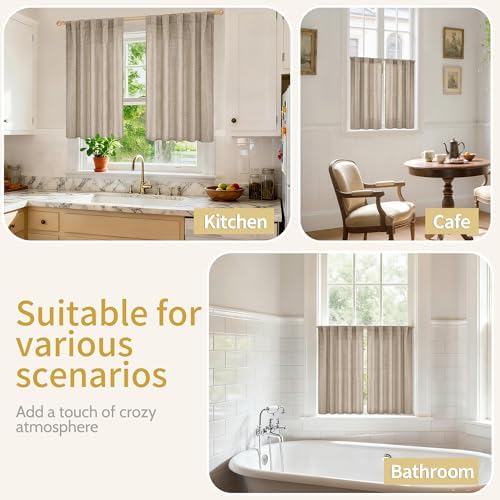 YoungsTex Small Linen Curtains 36 Inch Length - Image 4