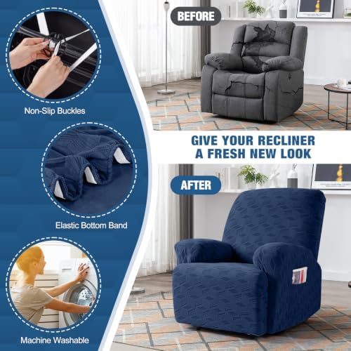 TAOCOCO Oversized Recliner Cover Stretch Recliner Chair Covers, Jacquard - Image 5