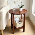 Solid Wood Round Side Table for Living Room by NOVOYOWFURNITURE