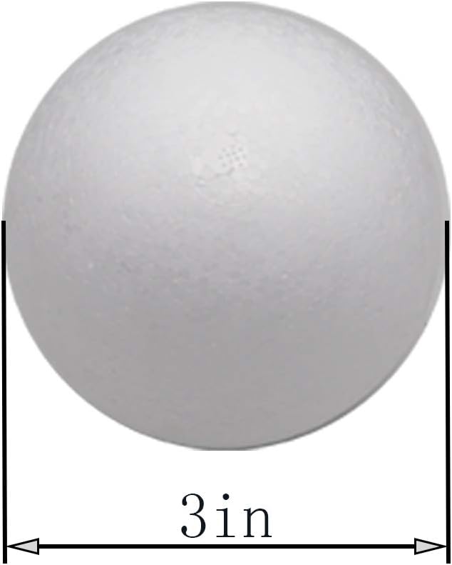 Crafjie Craft Foam Balls 40-Pack 3 Inches in Diameter, Foam Ball for DIY Arts and Crafts, Ornaments, Smooth Polystyrene Foam Balls for Decoration Household School Projects, White