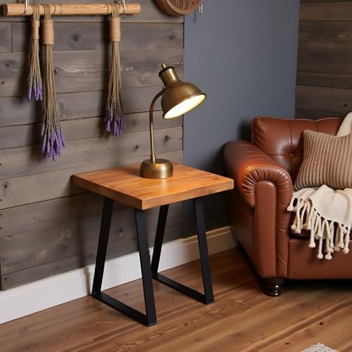 Solid Wood Bench 19"x12"x16"H Rectangle Entryway Stools Rustic Coffee End Table - Image 6