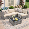 JAMFLY 5-Piece All-Season Wicker Patio Sofa Set by JAMFLY