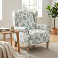 Mid Century Floral Wingback Chair by Unknown