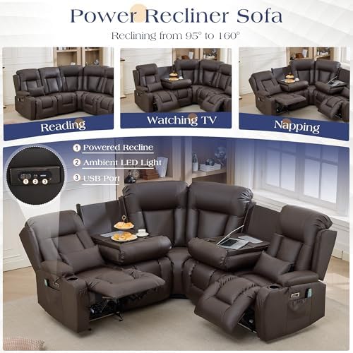 TUNYI Power Loveseat Recliner Sofa - Image 3