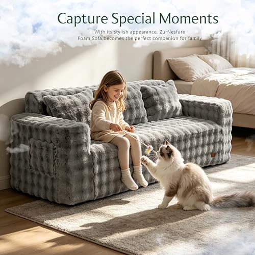 ZurNesfure Sofa Couch 3-Seater Boneless Sofa - Image 4
