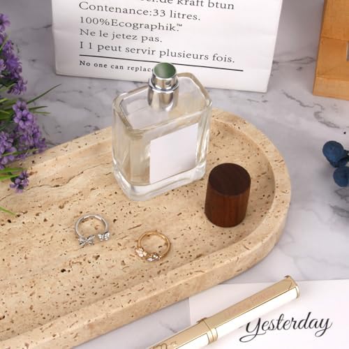Natural Marble Tray Oval, Travertine - Image 7