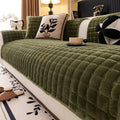 Velvet Couch Covers for Sectional Sofa, Dark Green by MDSASFD