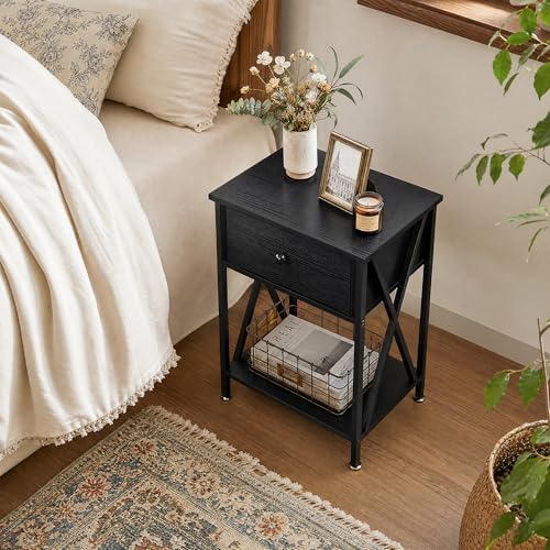VECELO Nightstand, Modern Bedside End Table, Night Stand - Image 6
