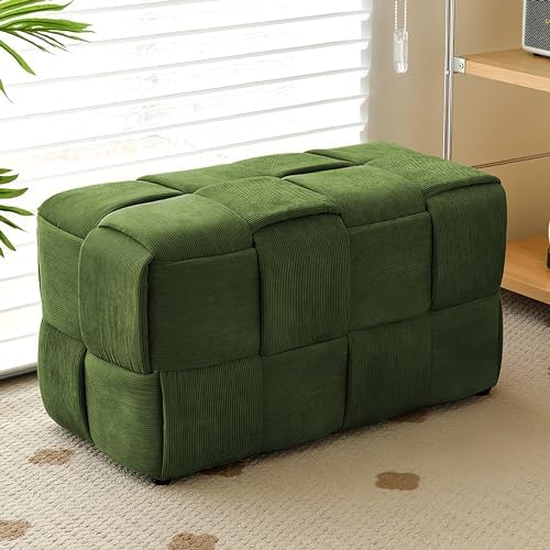 Cmishe 28" Rectangular Woven Corduroy Ottoman Footrest - Image 2