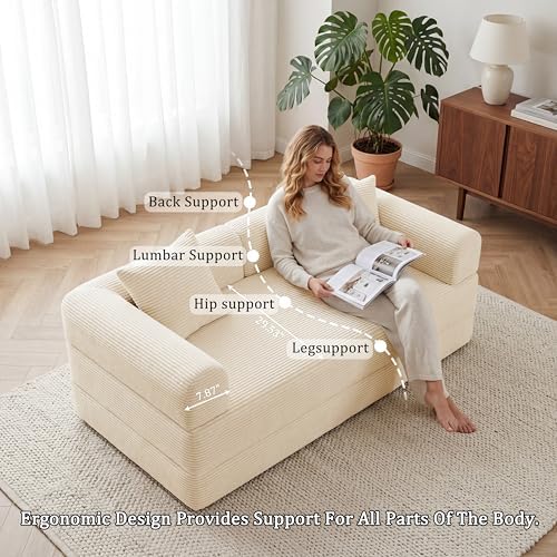 Futon Sofa Bed Modular Loveseat Sleeper Folding Pull Out Couch - Image 6