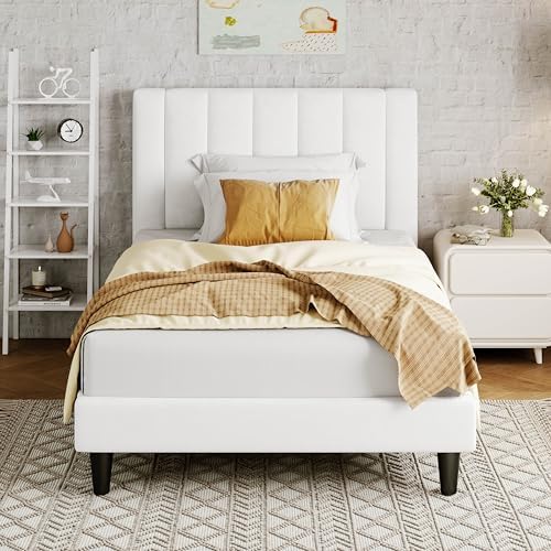 Allewie Twin Bed Frame/Velvet Upholstered Bed Frame by Allewie