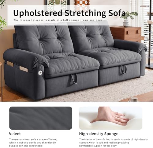 77" Queen Size Sofa Bed, Loveseat Sleeper Sofa - Image 5