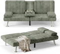 Flamaker Futon Sofa Bed, Modern Corduroy Convertible Folding Futon Set by Flamaker