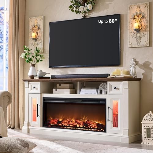 OKD 70" Farmhouse Fireplace TV Stand by OKD